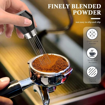 Мешалка для кофе Эспрессо из 2 частей, инструмент WDT, черно-серебристый мини-венчик для размешивания эспрессо, профессиональный кофе