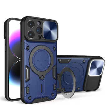 Мигающий Входящий Вызов для Samsung Galaxy Note 20 Ultra 5G S20 FE S21 S22 S23 Plus Case Hard Slide Lens Protect Kickstand Cover