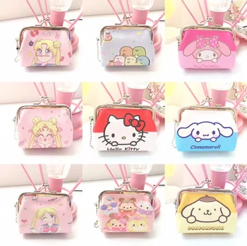 Милый мультяшный кошелек для монет Hello Kitty для девочек, детский мини-кошелек для хранения студенческих вещей, ручная сумка samll
