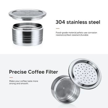 Многоразовая капсула для приготовления эспрессо из нержавеющей стали для кофемашины Segafredo, Многоразовые кофейные стручки с фильтром