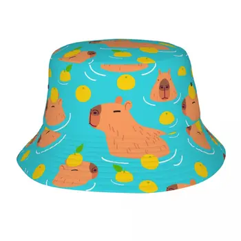 Модная шляпа-ведро с рисунком капибары для подростков, кепки для рыбаков на открытом воздухе, солнцезащитная шляпа