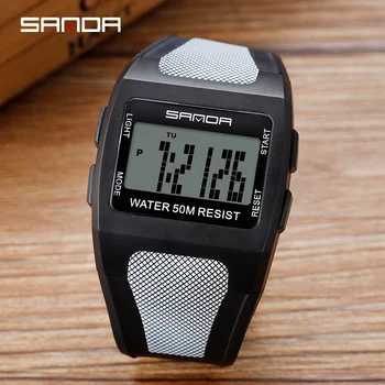 Модные мужские спортивные часы Sanda от ведущего бренда, простые цифровые водонепроницаемые Светодиодные электронные часы Reloj Hombre