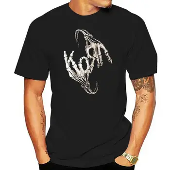 Мужская черная футболка Hot Korn Skull Hand Metal Band, размер S-3XL