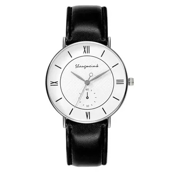 Мужские деловые мужские часы со светящейся ручкой, кожаные часы, Роскошный Модный кожаный ремешок, кварцевые часы для мужчин Reloj