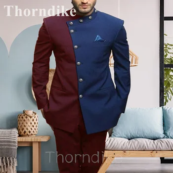 Мужской костюм Thorndike, Комплект из Пиджака и брюк, Элегантный Свадебный Смокинг в стиле Пэчворк, Костюм для Мужчин в Индийском Стиле, Cosstume Hommw Regular Fit