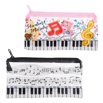 Музыкальная нота Пианино Клавиатура Карандаш в футляре Пластиковая Прозрачная сумка для ручек Студенческий подарок Школьные канцелярские принадлежности