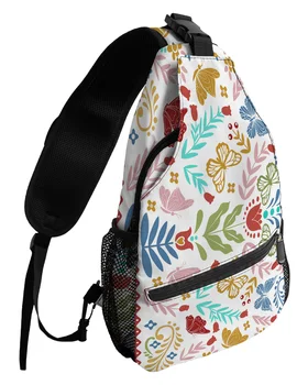 Нагрудные сумки с бабочками, цветами, листьями любви, фруктами в горошек для женщин, мужчин, водонепроницаемые сумки-мессенджеры, дорожная спортивная сумка через плечо на одно плечо