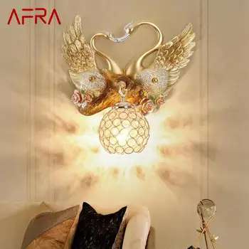 Настенные светильники AFRA Modern Indoor Swan LED Gold Creative Luxury Sconce Lamp для декора дома, гостиной, коридора отеля