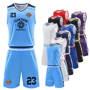Настройте мужские и детские комплекты баскетбольной майки Спортивная одежда для мальчиков и девочек Дышащая Тренировочная рубашка Студенческая баскетбольная форма для молодежи