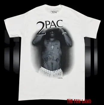 Новая мужская Винтажная футболка Tupac Shakur 2 Pac 90s White Rap