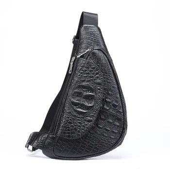 Новая мужская нагрудная сумка с рисунком крокодила, сумка через плечо, спортивная кожаная сумка через плечо, повседневная кожаная сумка