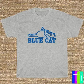 Новая футболка с логотипом лейбла Blue Cat Records Белый / серый / черный Размер футболки S-3Xl