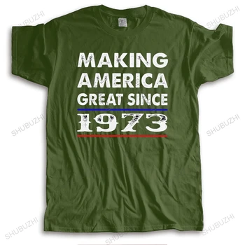 Новинка, делающая Америку великой С 1973 года, Мужская футболка с коротким рукавом, футболка на 48-й день рождения, облегающая мягкая хлопковая футболка, забавные футболки