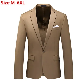 Новые мужские пиджаки 2024 года, стильный тонкий блейзер, деловые костюмы для свадебной вечеринки, подходящие для всех сезонов, мужские костюмы большого размера