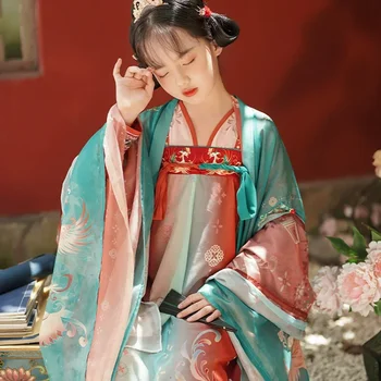 Платье ChongHuiHanTang Tang Dynasty Hanfu Для Девочек, Новый Летний Детский Косплей, Одежда Для Народных Танцев, Детский Сказочный Древний Костюм Для Детей