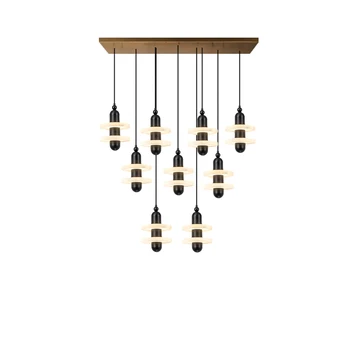 Подвесной светильник из испанского натурального мрамора, светодиодная роскошная Лестничная потолочная люстра, домашний декор, столовая 2023, Вилла Duplex Lampe