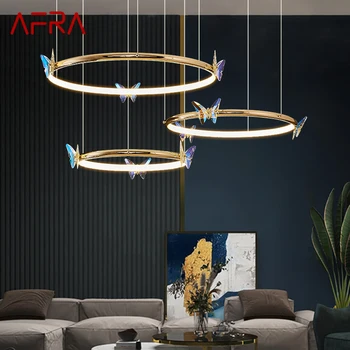 Подвесные светильники AFRA Nordic LED Creative Ring Butterfly Светильники для дома Гостиная Столовая Декор спальни