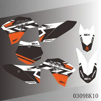 Полная Графика Наклейки Наклейки Мотоцикл Фон Пользовательский Номер Название Для KTM SX50 SX 50 2009 2010 2011 2012 2013 2014 2015