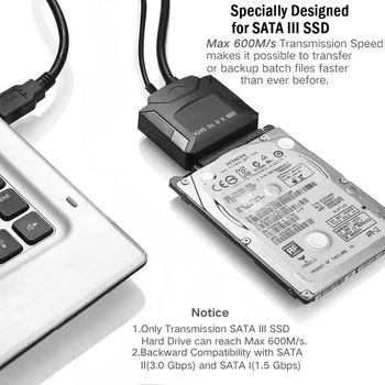 Портативный Кабель-адаптер для жесткого диска Легкий Адаптер Sata К Usb 3.0 Высокопроизводительный Подключи и Играй с Usb 3.0 на Sata 3.5 2.5