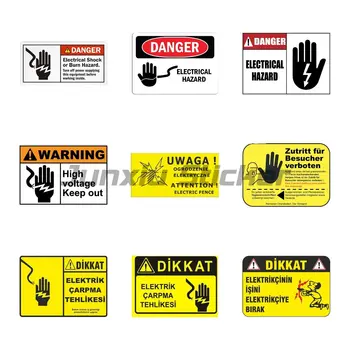Предупреждающий знак Zareba Electric Fence, индивидуальные автомобильные наклейки, устойчивые к царапинам наклейки на лобовое стекло