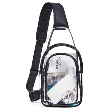 Прозрачная сумка через плечо, мини-многофункциональный повседневный нагрудный рюкзак из ПВХ для велоспорта, Поясная сумка для путешествий на стадионе для мужчин и женщин
