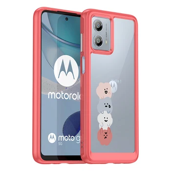 Прозрачный мягкий бампер из ТПУ в мультяшном стиле, чехол для телефона Motorola Moto G53 5G, ударопрочная жесткая задняя крышка