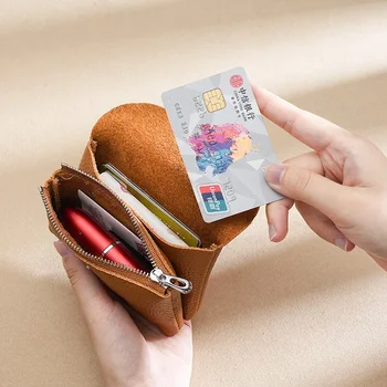 Простой женский кожаный кошелек для монет Многофункциональная сумка для карт Женская Большая емкость, в которую можно положить небольшие украшения Кошелек для монет