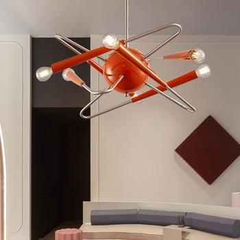 Пространство 70-х постмодернистская потолочная люстра Подвесные светильники гостиная кухня Железный подвесной светильник Детская спальня