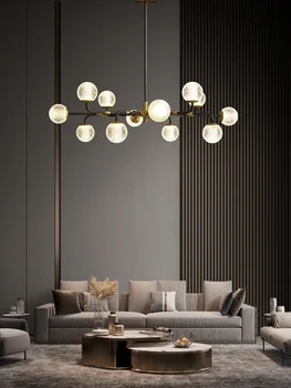 Роскошная люстра с медным светом, лампа в гостиной, современный минимализм и великолепная лампа для столовой, лампа для спальни