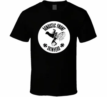 Рубашка в стиле Ретро Agnostic Front Skinhead Классический Черный Унисекс S-2345XL PE090 с длинными рукавами