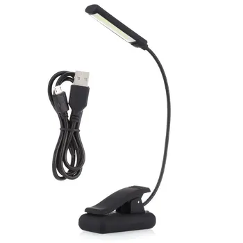 Светодиодная лампа мощностью 6 Вт с двойной головкой и регулируемой яркостью USB для чтения с зажимом для ноутбука Ноутбук Изголовье кровати Стол Портативный ночник