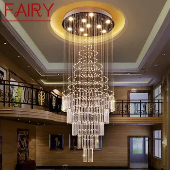 Сказочный Современный Хрустальный подвесной светильник, Креативная Роскошная Люстра для дома, гостиной, виллы, лестницы, Подвесной светильник