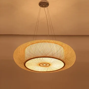 Современные бамбуковые светодиодные подвесные светильники для гостиной, подвесной светильник в китайском стиле, подвесные светильники для спальни, Подвесные светильники для кухни, домашний декор