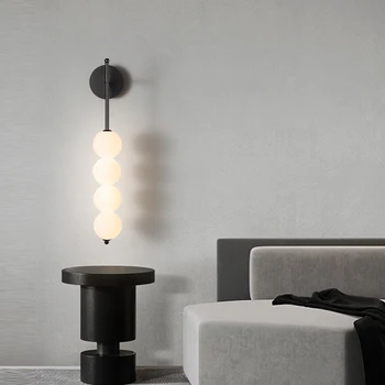 Современный светодиодный настенный светильник со стеклянным шаром для интерьера гостиной, фона для спальни, светодиодный настенный светильник, бра для дома