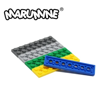 Строительные блоки Marumine 3738 Плоская пластина 2x8 MOC с 7 отверстиями 10 штук Классическая сборка своими руками Детские развивающие игрушечные детали