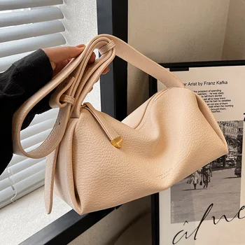 Сумка через плечо с текстурой мягкой кожи, женские квадратные сумки-подушки, новинка 2023 года, модная дорожная сумка с широким плечевым ремнем большой емкости