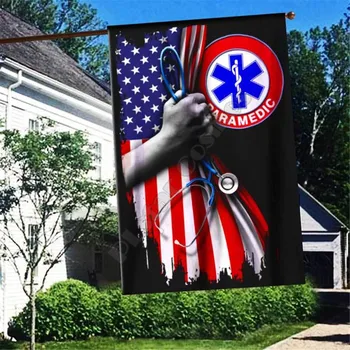Фельдшер Флаг Америки, 3D Полная печать Садовых Флагов, Подвесное Украшение дома