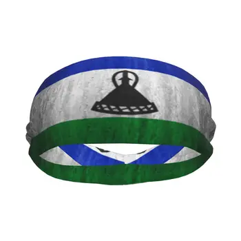 Флаг Лесото Гранжевый Флаг Эластичная Резинка Для Волос Повязка Для Йоги Макияж Обруч Для Волос Повязка На Голову