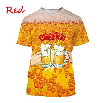 Футболка с 3D-принтом Funny Bubbles Beer для мужчин, модная футболка с круглым вырезом и коротким рукавом, Спортивная быстросохнущая футболка, Женские топы