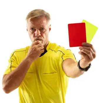 Футбольные предупреждающие карточки, 2 шт., прочный комплект аксессуаров для футбольного судьи, принадлежности для футбольного судьи, футбольная красная и желтая карточка для