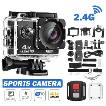 Экшн-камера Ultra HD 4K 1080P/30 кадров в секунду WiFi 2,0-дюймовый 170D Подводный Водонепроницаемый Шлем Для записи видео Go Cameras Sports Cam Pro