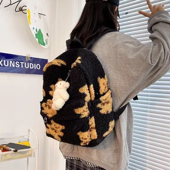 Эстетичный школьный рюкзак Y2k с мультяшным медведем в корейском стиле, японский винтажный плюшевый милый рюкзак для путешествий Mochilas Para Mujer