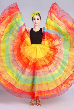 Юбка для испанского танца Коррида, танец живота, Открывающий танец, платье с большими свингами, костюм для выступления фламенко